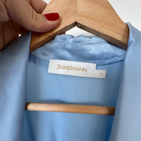 Zimmerman silk cornflower blue midi wrap dress Size 1 - Picture 12 of 12